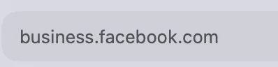 Adres business.facebook.com w pasku przeglądarki